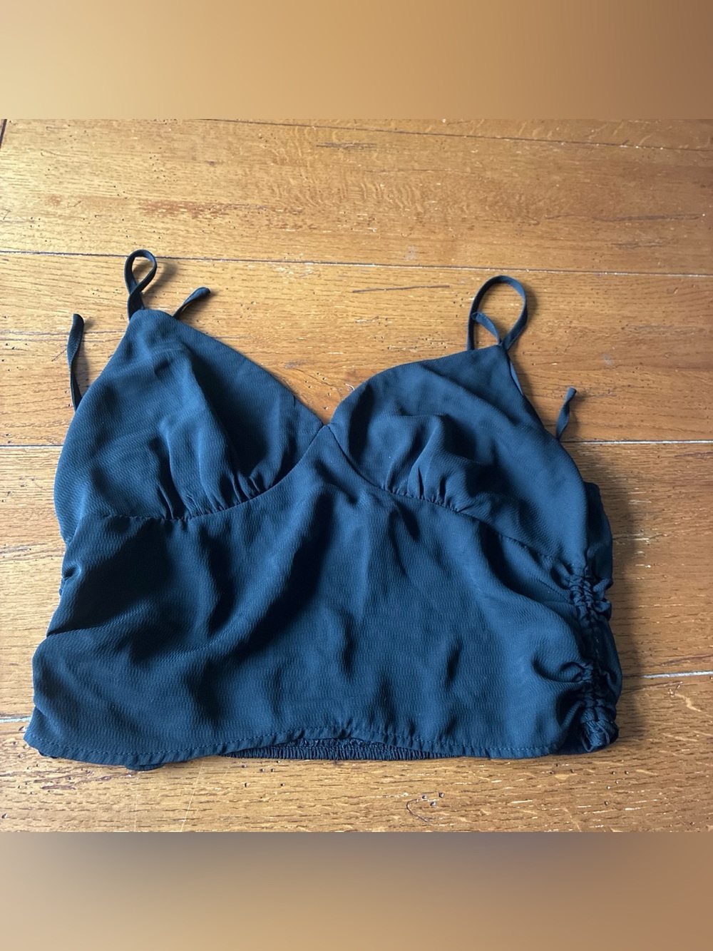 La Hearts Black Cropped Cami Tank Top